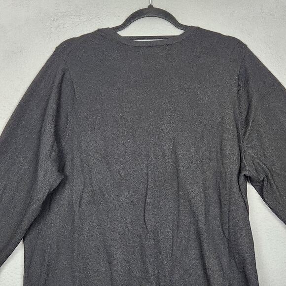 Sarah Spencer Sweater Womens 2X Gray Merino Wool V Neck 3/4 Sleeve Knit - Picture 8 of 11
